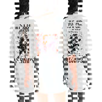 Just A Girl Who Loves St Bernards Saint Bernard Owner Women's Oversized Comfort T-Shirt Back Print - Thegiftio