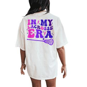 In My Lacrosse Era Retro Groovy Sports And Girls Women's Oversized Comfort T-Shirt Back Print - Thegiftio UK