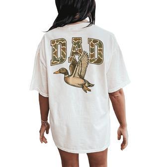 Men's Camo Dad Mallard Duck Hunting Camouflage Dog Hunting Women's Oversized Comfort T-Shirt Back Print - Thegiftio UK
