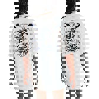 Motor Boat Captain Chummy Pontoon Boating Women's Oversized Comfort T-Shirt Back Print - Monsterry