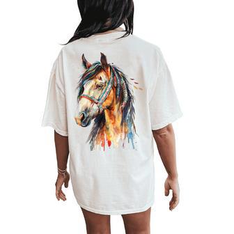 Native American Wild Horse Women's Oversized Comfort T-Shirt Back Print - Thegiftio UK