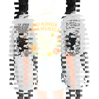 No Kings In America We The People Retro Boho Floral For Girl Women's Oversized Comfort T-Shirt Back Print | Seseable UK