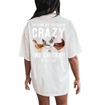 One Chicken At A Time Chicken Lady Wife Mom Women's Oversized Comfort T-Shirt Back Print - Thegiftio UK