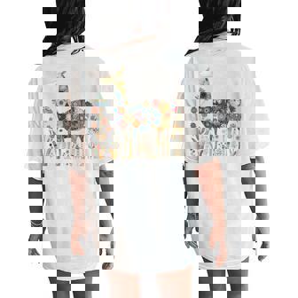 Peru Souvenir Llama Alpaca Flowers Peruvian Souvenir Women's Oversized Comfort T-Shirt Back Print - Thegiftio