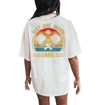 Pickleball- Just One More Game Dad Mom Men Women's Oversized Comfort T-Shirt Back Print | Mazezy
