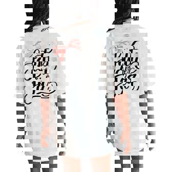 Pink Bow Faith Over Fear Christian Faith Jesus Bible Verse Women's Oversized Comfort T-Shirt Back Print - Monsterry