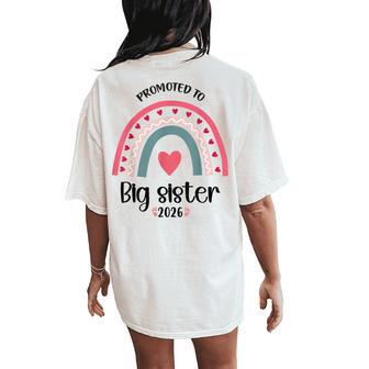 Promoted Big Sister 2026 Big Sister Announcement Women's Oversized Comfort T-Shirt Back Print - Monsterry