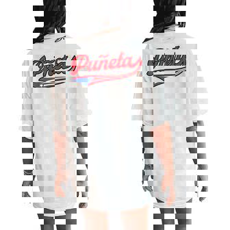 Puñeta Puerto Rico Puerto Rican Flag Saying Women's Oversized Comfort T-Shirt Back Print - Thegiftio