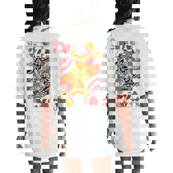 Queen Of Hearts Royal Flush Group Costume Playing Card Women's Oversized Comfort T-Shirt Back Print - Monsterry