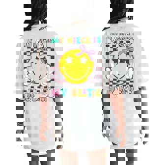 Retro My Niece Is My Bestie Aunt And Niece Matching Women's Oversized Comfort T-Shirt Back Print - Monsterry