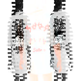 Sister Baseball Messy Bun Sunglasses Women's Oversized Comfort T-Shirt Back Print - Thegiftio