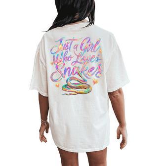 Snake Just A Girl Who Loves Snakes Women's Oversized Comfort T-Shirt Back Print - Thegiftio UK