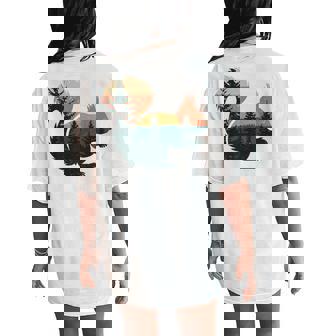 Squirrel Hunting Hiking Outdoor Camping Forest Women Women's Oversized Comfort T-Shirt Back Print | Mazezy