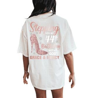 Stepping Into My 44Th Birthday 44 Year Old Bday Women's Oversized Comfort T-Shirt Back Print - Thegiftio UK