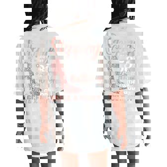 Stepping Into My 58Th Birthday 58 Year Old Bday Women's Oversized Comfort T-Shirt Back Print - Thegiftio