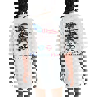 Taekwondo Mom Usa American Flag 4Th Of July Women's Oversized Comfort T-Shirt Back Print - Thegiftio