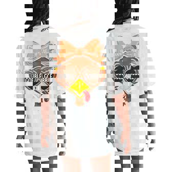 Thanksgiving Outfit Toddler Girl Turkey For Women Women's Oversized Comfort T-Shirt Back Print | Mazezy