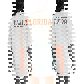 Vintage Florida Florida Retro Orange Blue Fl Women's Oversized Comfort T-Shirt Back Print - Thegiftio