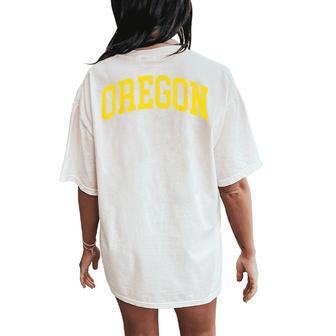 Vintage Oregon Oregon Retro Green Throwback Women's Oversized Comfort T-Shirt Back Print - Thegiftio UK