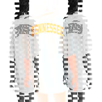 Vintage Tennessee Orange Tennessee Retro Orange Tn Women's Oversized Comfort T-Shirt Back Print - Monsterry