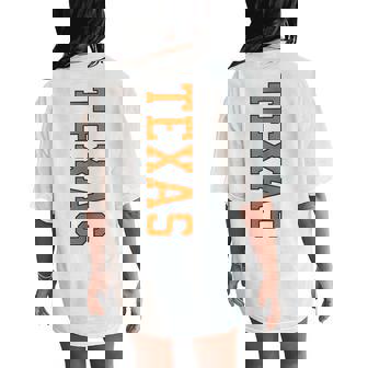 Vintage Texas Varsity Print Collegiate Style Women's Oversized Comfort T-Shirt Back Print - Monsterry