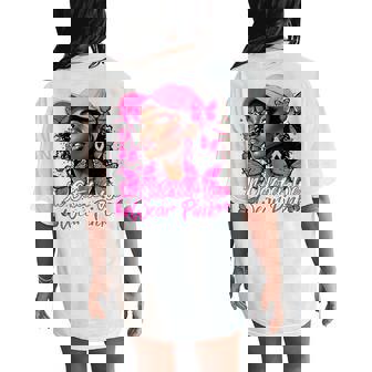 We Wear Pink In October Black Breast Cancer Butterfly Women's Oversized Comfort T-Shirt Back Print | Mazezy