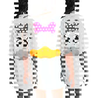 Yellow Duck Face Halloween Animal Costume Coquette Bow Girl Women's Oversized Comfort T-Shirt Back Print - Monsterry