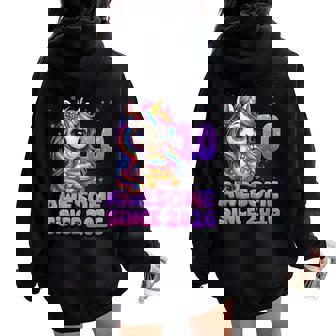 10 Year Old Awesome Since 2016 Unicorn 10Th Birthday Girl Women Oversized Hoodie Back Print - Thegiftio