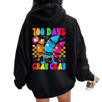100 Days Cray Cray Of School Teacher Boys Girls Women Oversized Hoodie Back Print - Thegiftio UK