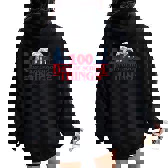 100 Days Of School Things Retro Vintage School Teacher Women Oversized Hoodie Back Print | Seseable UK