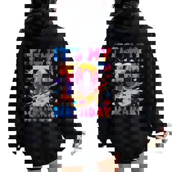 10Th Birthday Girl 10 Years Painting Art Number 10 Women Oversized Hoodie Back Print | Mazezy