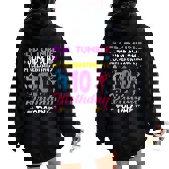 10Th Birthday Gymnast Girl 10 Year Old Bday Gymnastics Party Women Oversized Hoodie Back Print - Seseable