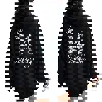 14 Birthdaygirl 14 Years Old Happy 14Th Birthday Girl Women Oversized Hoodie Back Print - Thegiftio