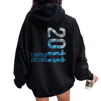 15Th Birthday Boy Girl 15 Years Old Vintage 2011 Women Oversized Hoodie Back Print - Thegiftio UK