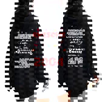 2004年2月から素晴らしい花、2004年2月の誕生日。 レディース オーバーサイズ パーカー バックプリント - Kawaiitshirt