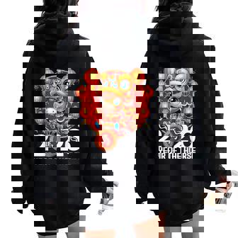 2026 Year Of The Horse Chinese New Year Zodiac Women Oversized Hoodie Back Print | Mazezy