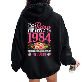 41 Años Regalo De Cumpleaños Hecha En 1984 41 Años Women Oversized Hoodie Back Print - Regaloses
