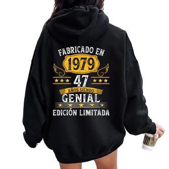 47 Años Cumpleaños Hombres Es Fabricado En 1979 Women Oversized Hoodie Back Print - Regaloses