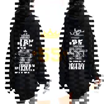 55歳の男性と女性のためのhappy 5Th Birthdayアイデア レディース オーバーサイズ パーカー バックプリント - Kawaiitshirt