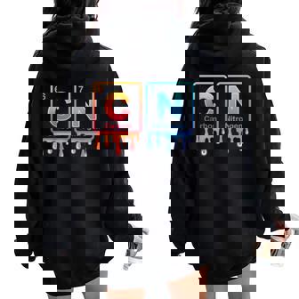 6 7 Science Chemistry Teacher Periodic Table Meme Women Oversized Hoodie Back Print | Seseable UK