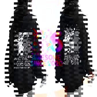 6 Year Old Girl Awesome Since 2020 Unicorn 6Th Birthday Girl Women Oversized Hoodie Back Print | Mazezy