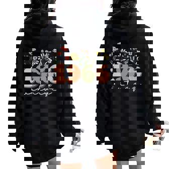 60 Years Old Vintage 1966 60Th Birthday Wildflower Women Women Oversized Hoodie Back Print - Thegiftio