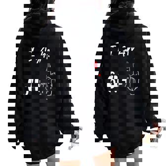 I Am 64 Plus 1 Middle Finger For A 65Th Birthday Women Oversized Hoodie Back Print - Thegiftio