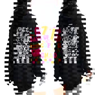 67 Days Of School Coffee Lover 67Th Day Of School Teacher Women Oversized Hoodie Back Print | Seseable FR