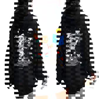 7Yr 7Th Boys Girls Astronaut Space Birthday 7 Years Old Women Oversized Hoodie Back Print | Seseable FR