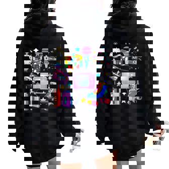 80'S Homme Costume Années 80'S 90S Cassette De Musique Sweat à capuche oversize pour femme avec imprimé dans le dos - Cadeauxyz