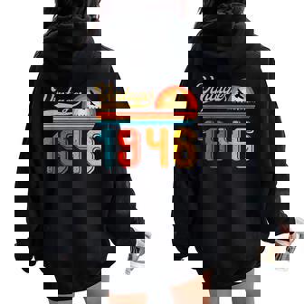 80歳の誕生日プレゼント 80歳 男性 女性 レトロ ヴィンテージ 1946 レディース オーバーサイズ パーカー バックプリント - Kawaiitshirt