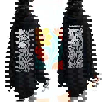 8647 Subtle Anti Trump Floral Boho Women Oversized Hoodie Back Print | Seseable CA