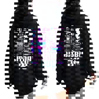 8Th Birthday Boy Llama For 8 Years Old Gamers Women Oversized Hoodie Back Print - Thegiftio