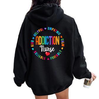 Addiction Nurse Rehab Recovery Nurses Women Oversized Hoodie Back Print - Thegiftio UK